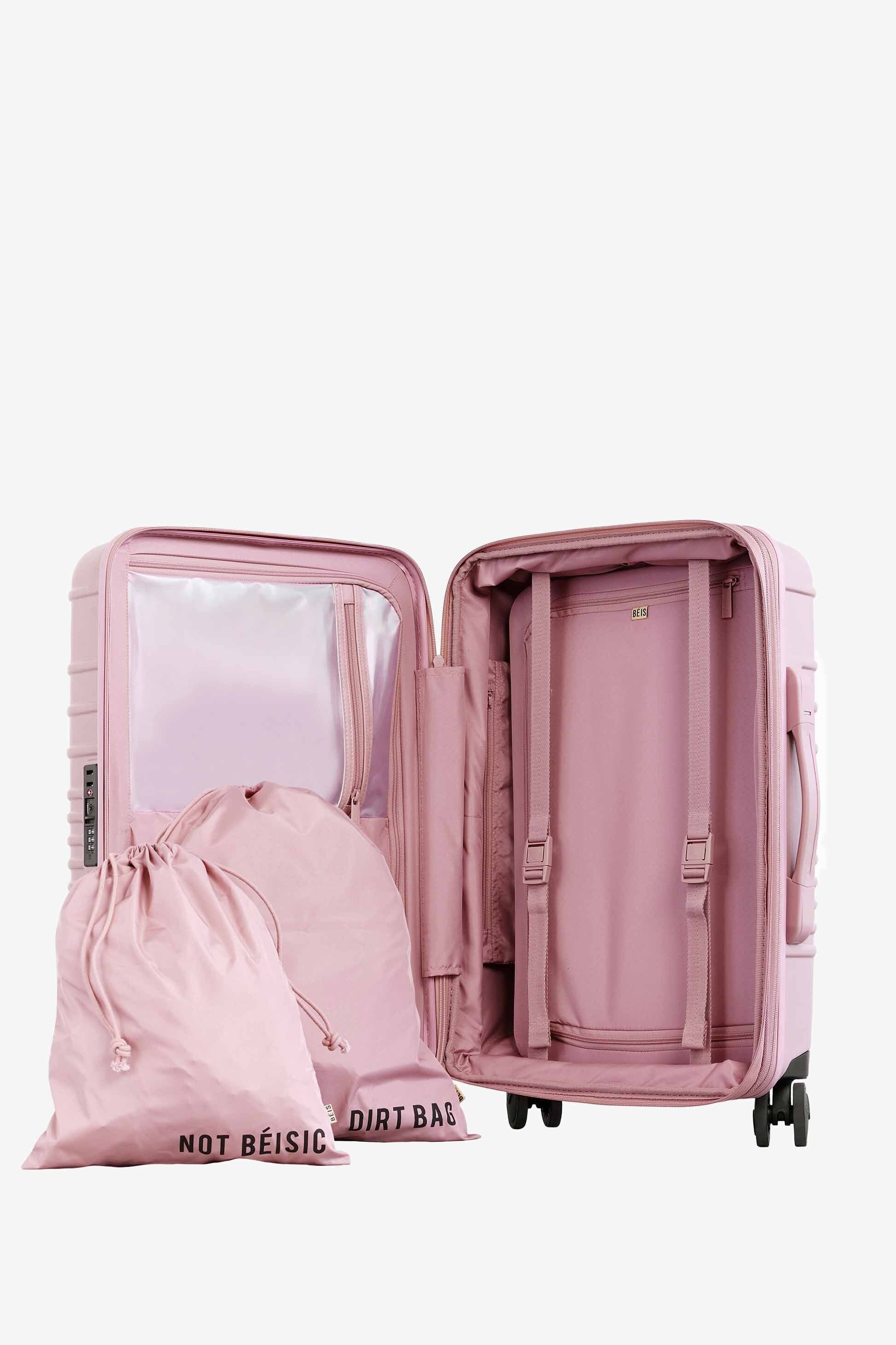 B\u00c9IS 'The Carry-On Roller' in Atlas Pink - Pink Carry On Suitcase & Hard Shell Luggage | BEIS