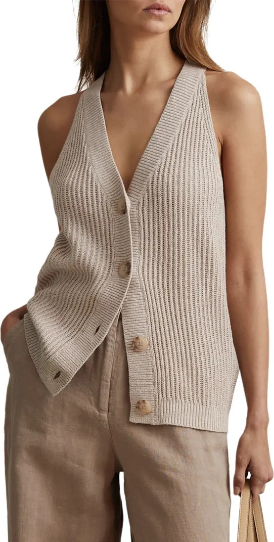 Reiss Sinead Racerback Rib Sweater Vest | Nordstrom | Nordstrom