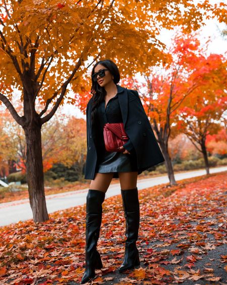 Affordable fall outfit ideas / date night outfit
Walmart Scoop faux leather mini skirt wearing an XS
Walmart Scoop black double breasted blazer wearing an XS
Walmart red bag
Walmart black lace bodysuit wearing an XS
Walmart black boots run TTS


#LTKfindsunder50 #LTKfindsunder100 #LTKshoecrush