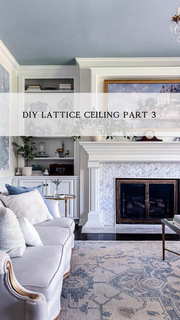 Lattice ceiling in progress- painting is done! #LTKHome #LTKDIY #LinkInBio #DIYHome #HomeGlowUp #BridgertonVibes #Regencycore #InteriorInspo #StatementCeiling #DIYProject #CeilingGoals #HomeDecorDIY #PaintedCeiling #LTKFinds #LTKStyling

#LTKHome