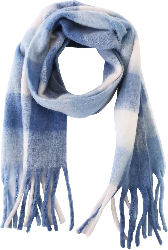 Ethereal Blue & White Women's Scarf - Soft Pashmina Wraps with Tassels for Warmth & Style | Ideal... | Amazon (US)