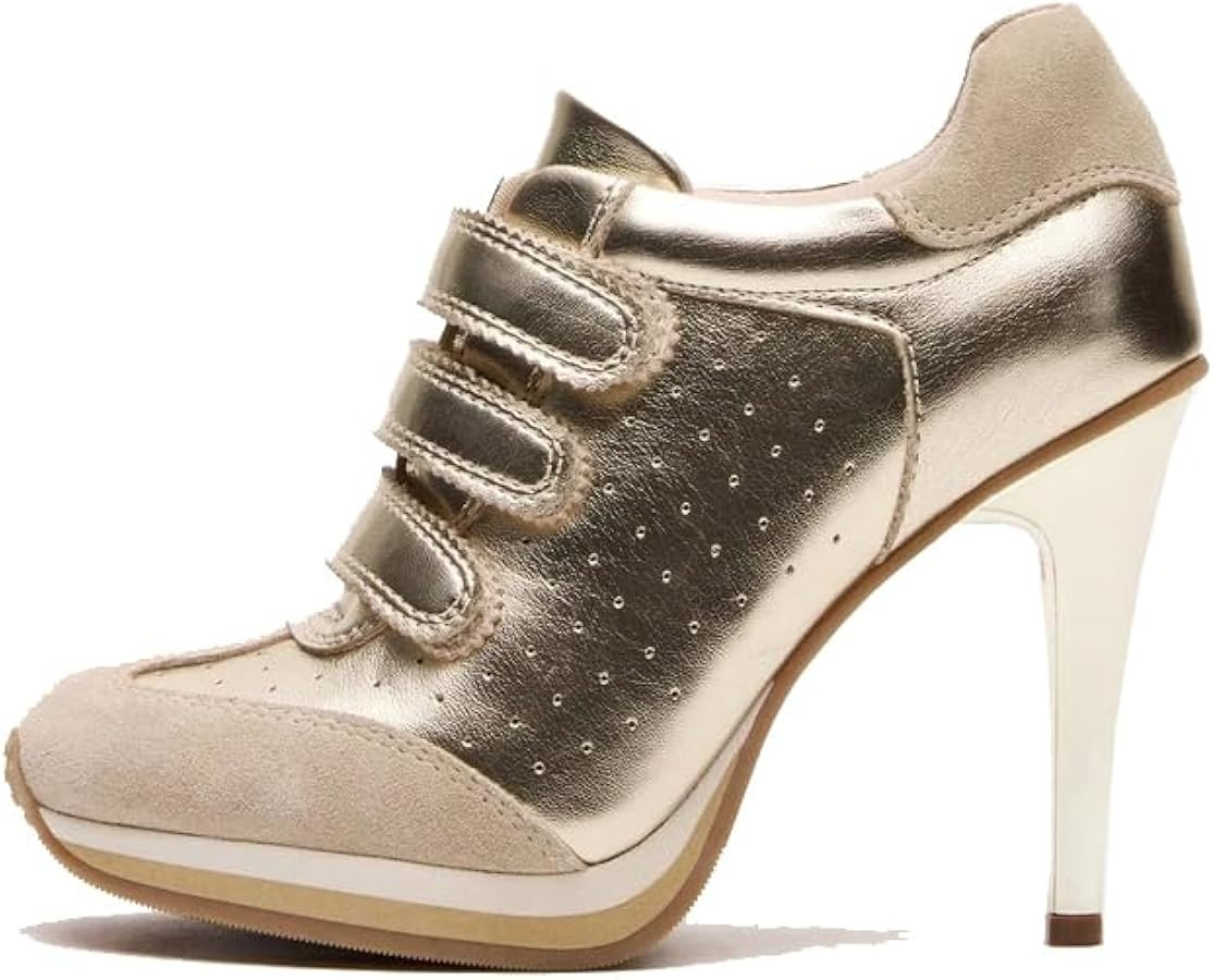 Sneaker Heels for Women High Heel Suede Tennis Shoes Sport Dressy Round T-Toe Comfort Stiletto St... | Amazon (US)