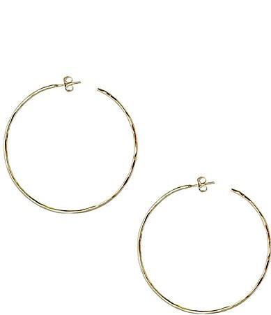 Argento Vivo Large Hammered Sterling Silver Hoop Earrings - Gold | Dillard's
