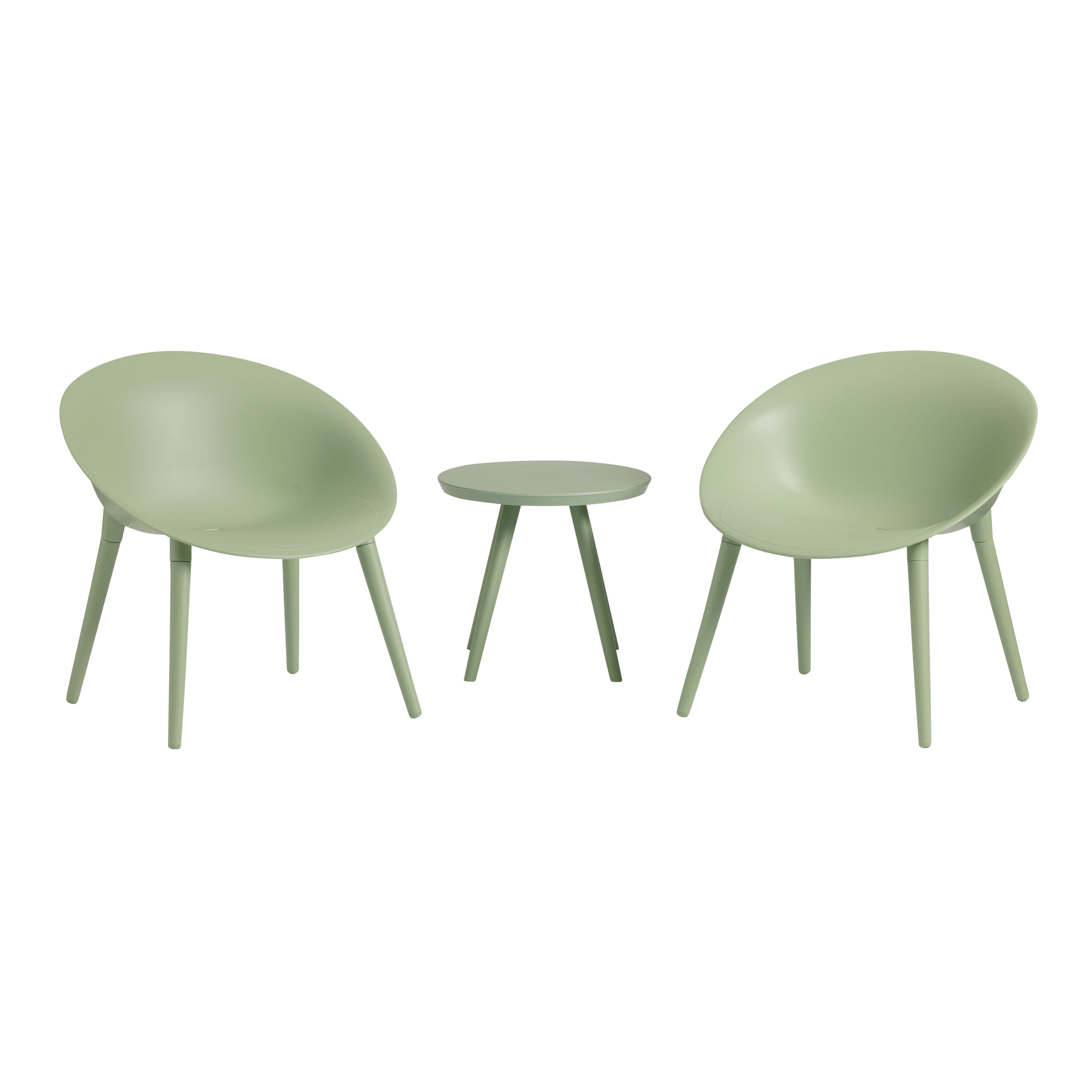Mactan Green Molded Plastic 3 Piece Outdoor Furniture Set | World Market