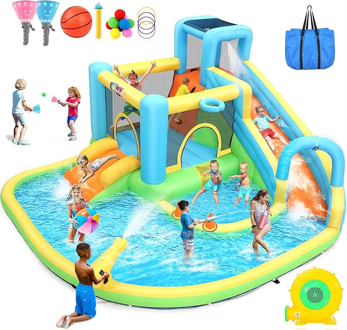 Whubefy 12.8x12Ft Large Water Bounce House for Big Kids 3-12, 13-in-1 Inflatable Bounce House Wat... | Amazon (US)