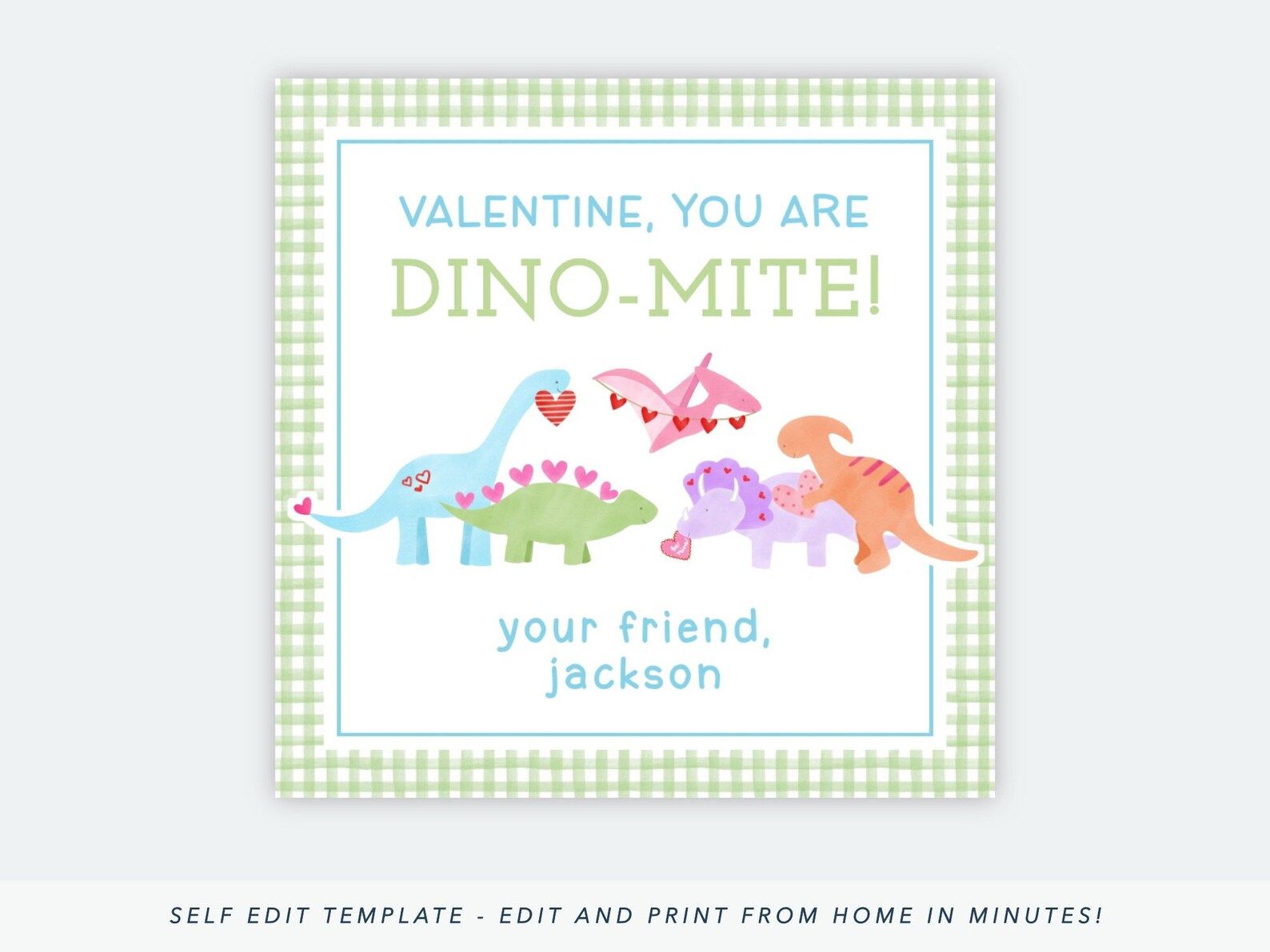 Printable Dinosaur Valentines Dinosaur Valentine Tags Dino | Etsy | Etsy (US)