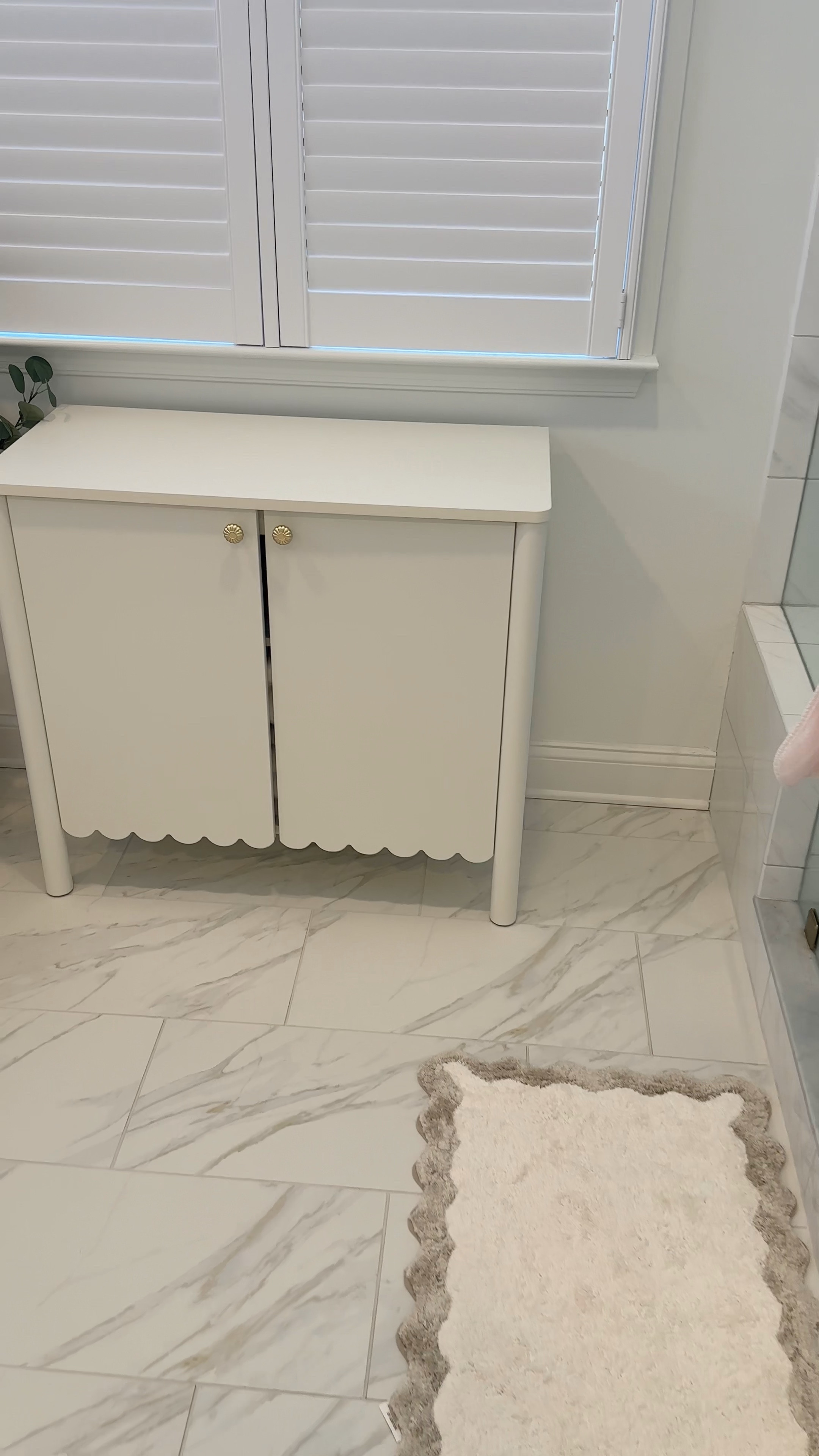 Cutest scallop trim cabinet under $200 from Wayfair🤍 I have this in my bathroom to store towels! The towel organizers are an Amazon find. 

#LTKFindsUnder50 #LTKHome #LTKWatchNow