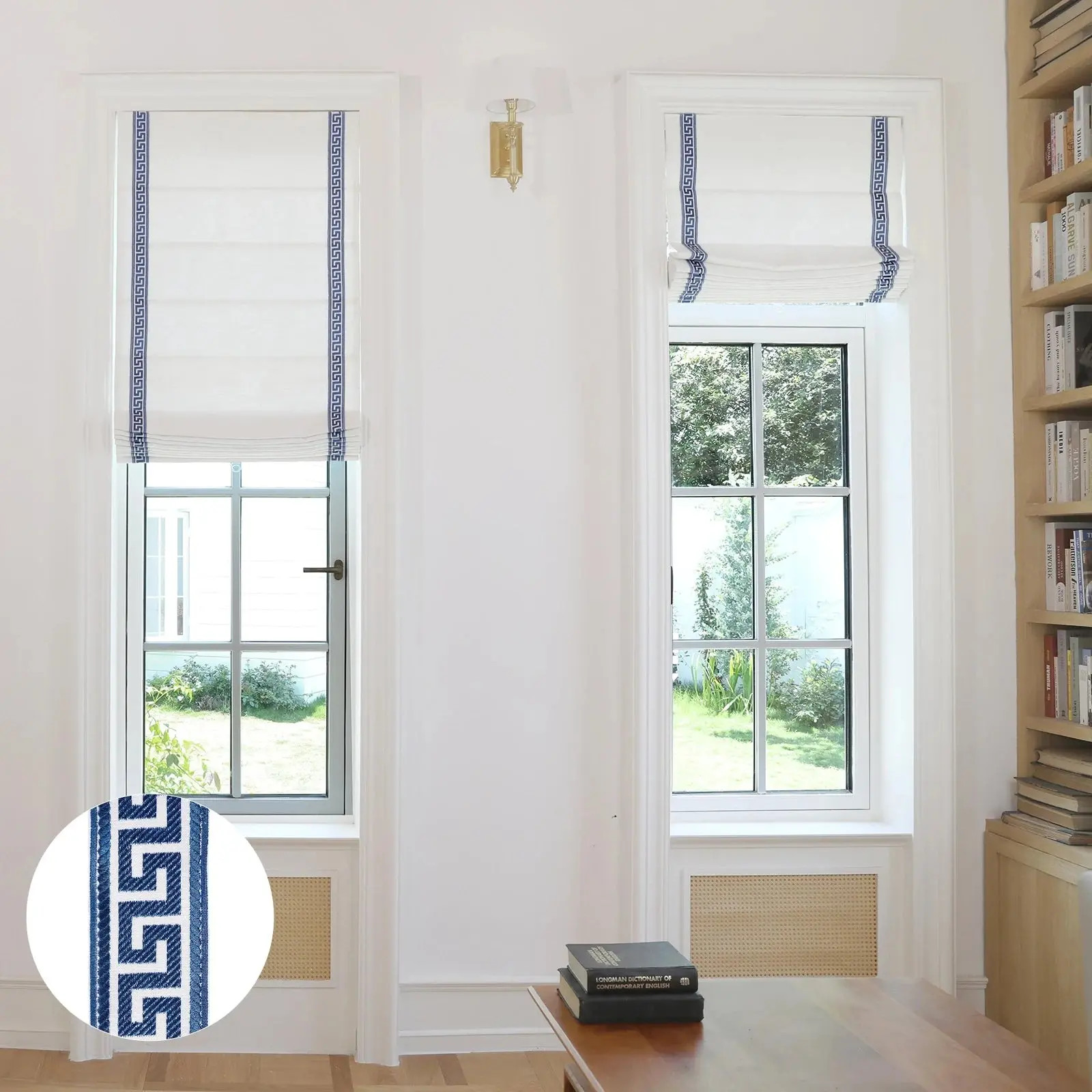 Custom Roman Shade with Trim Border Cordless | TWOPAGES