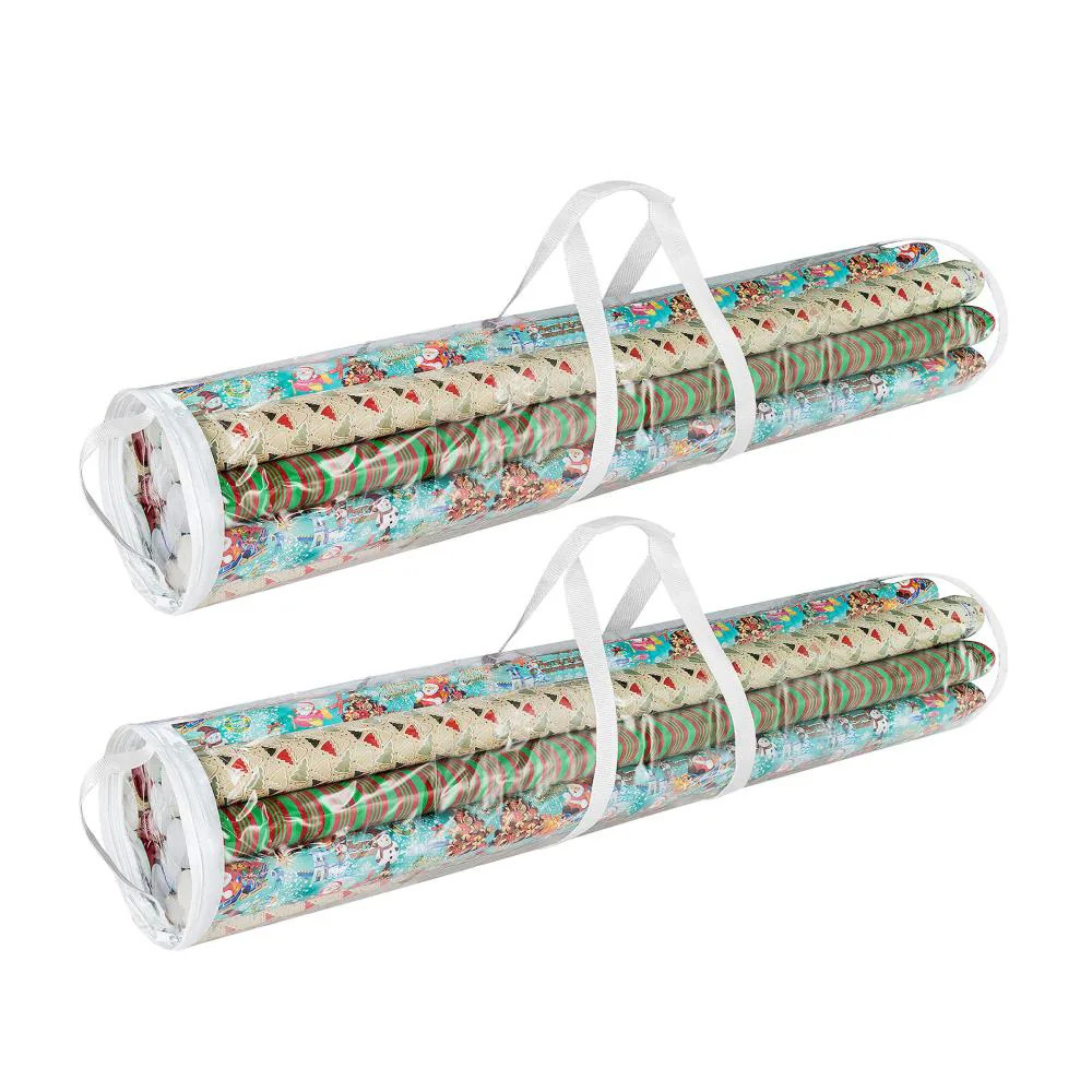 Hastings Home 9-in x 9-in 25-Roll Clear Wrapping Paper Storage Container | 174120QKQ | Lowe's