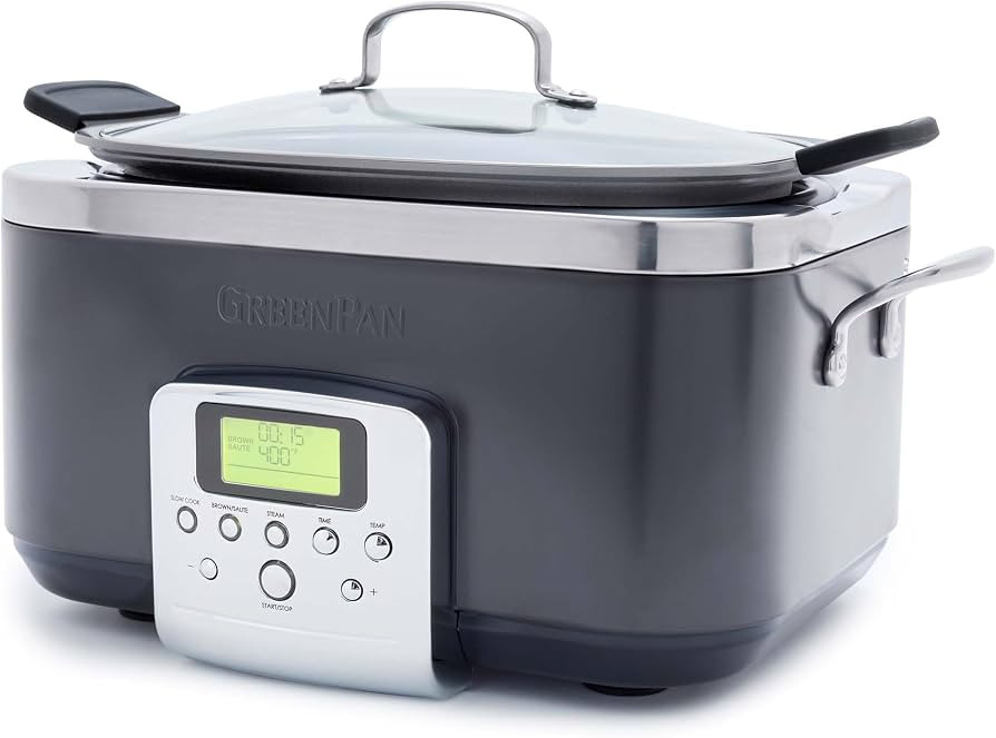 GreenPan Elite 8-in-1 Programmable 6QT Electric Slow Cooker, Dishwasher Safe Lid & Removable Croc... | Amazon (US)