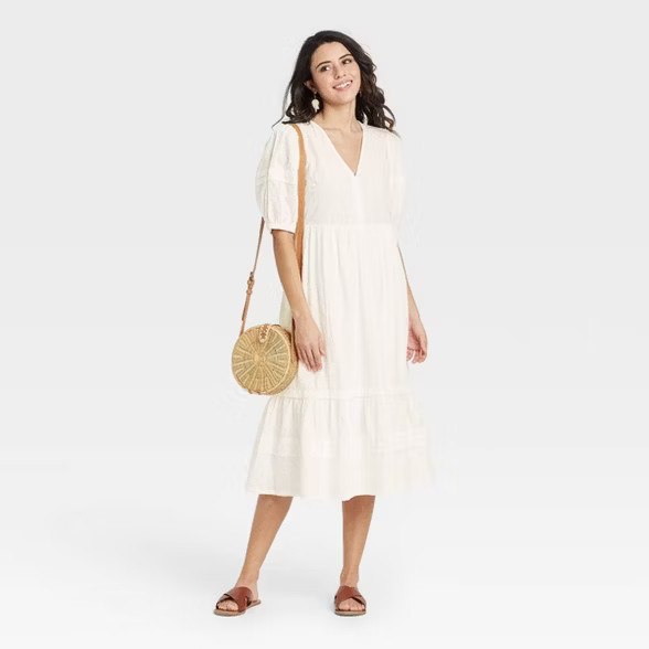 Women's Puff Elbow Sleeve Dress - Universal Thread™ | Target