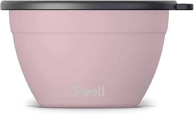 S’well Stainless Steel 64oz Salad Bowl Kit, Pink Topaz Color, Comes with 2oz Mini Canister and ... | Amazon (US)