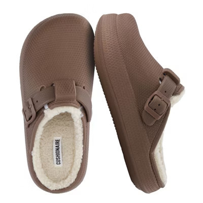 CUSHIONAIRE Women's Fable Recovery Clog with Faux Fur Lining and +Comfort Brown 10 | Target