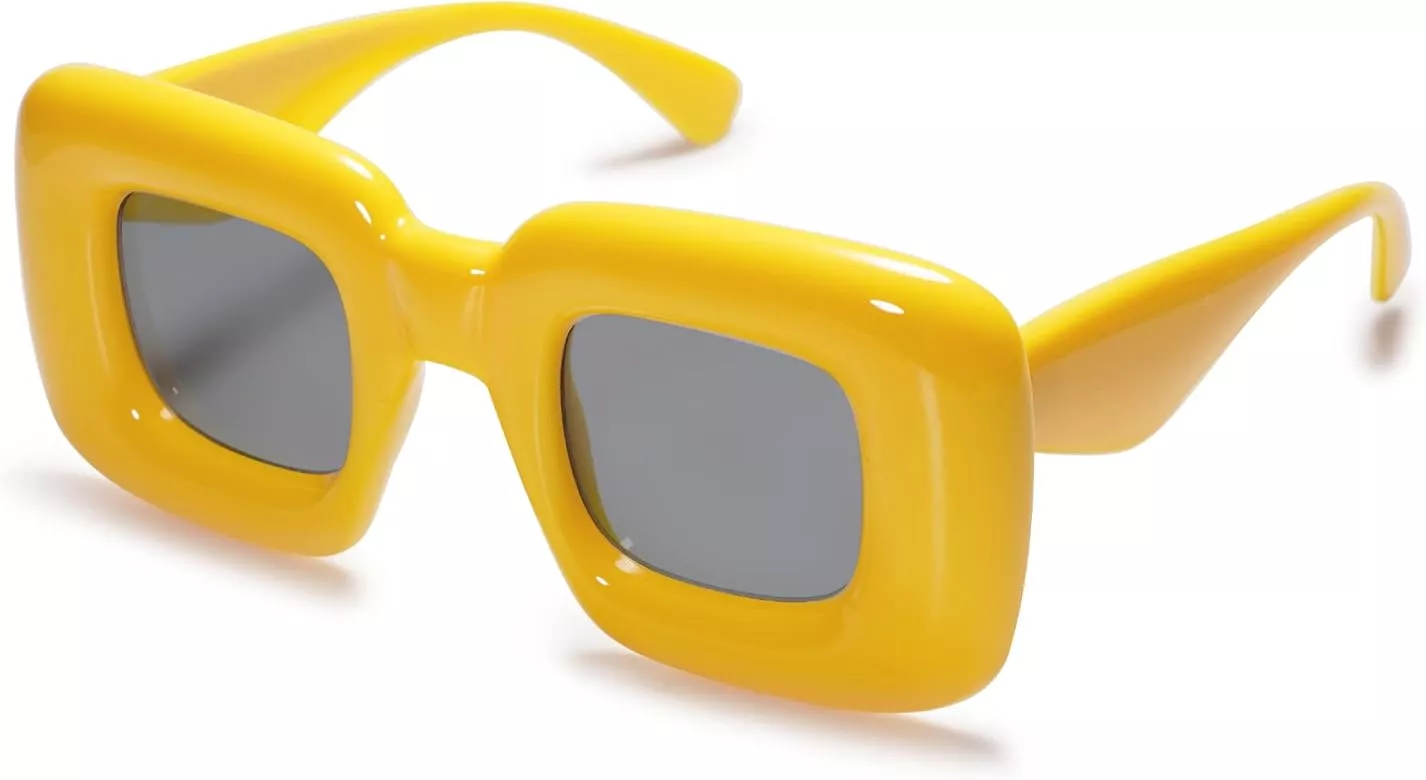  VANLINKER Thick Square Sunglasses for Men Women Retro