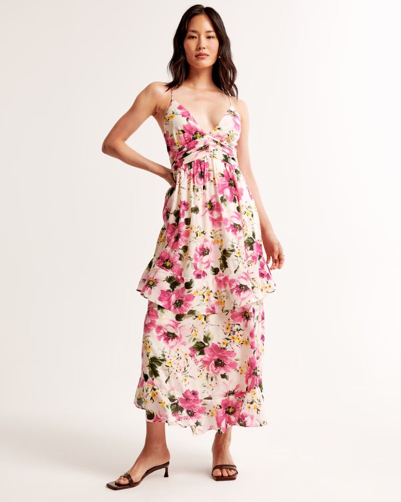 Tiered Ruffle Maxi Dress | Abercrombie & Fitch (US)