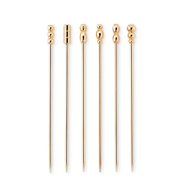 Antique Brass Cocktail Picks, Set of 6 | Williams-Sonoma