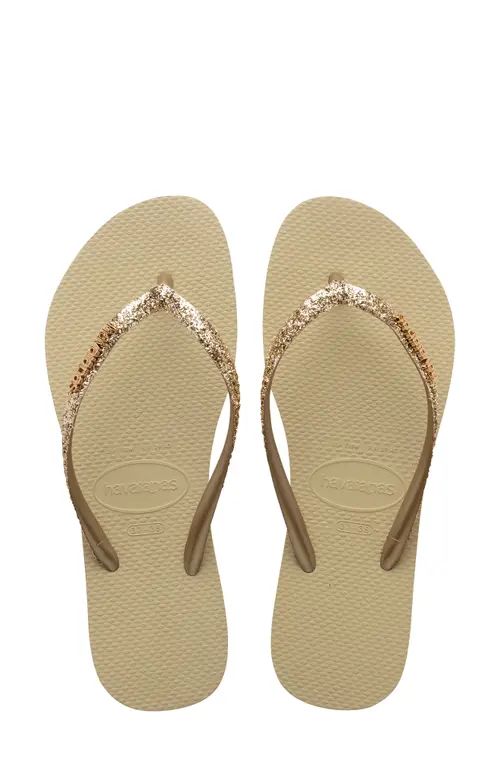 Havaianas Slim Glitter II Flip Flop in Sand Grey at Nordstrom, Size 11 | Nordstrom