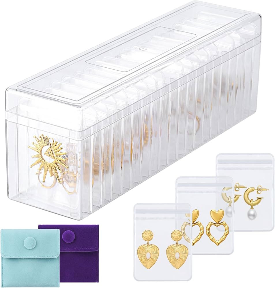 Transparent Acrylic Jewelry Organizer -Clear Acrylic Jewelry Box for Women,Isolate Dust and Air, ... | Amazon (US)