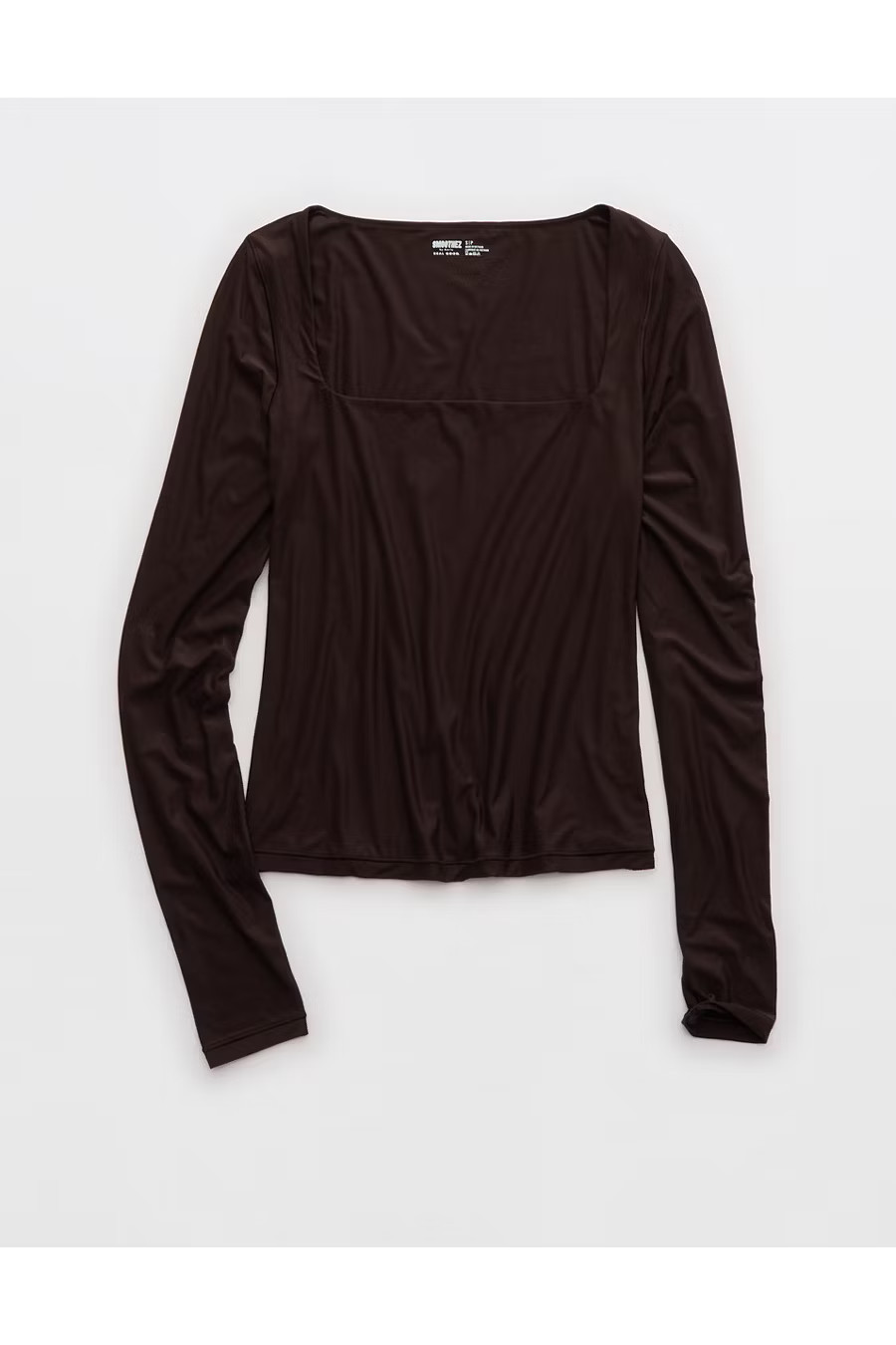 SMOOTHEZ Square Neck Long Sleeve T-Shirt Women's Deep Earth M | Aerie