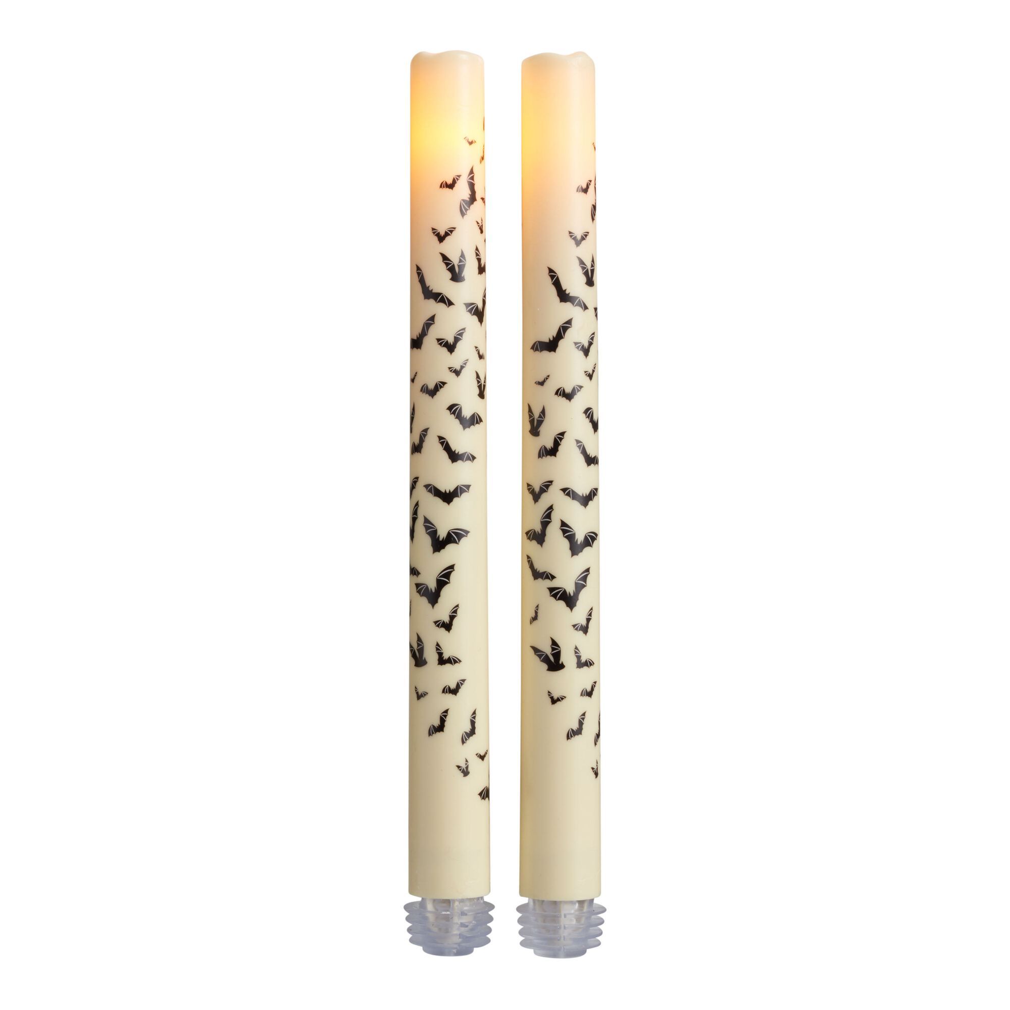 Halloween Bat Flameless LED Taper Candles 2 Pack | World Market