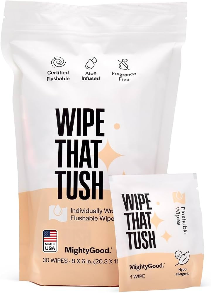 Wipe That Tush On-The-Go Flushable Wipes, 1 Pack of 30, Fragrance Free | Amazon (US)