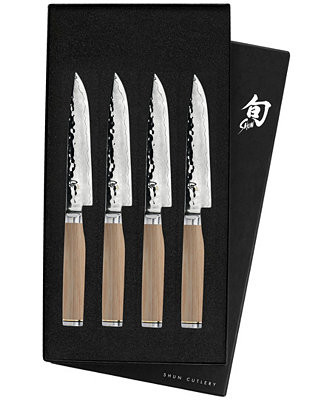 Shun Stainless Steel Premier Blonde 4 Pc Steak Knife Boxed Set - Macy's | Macy's