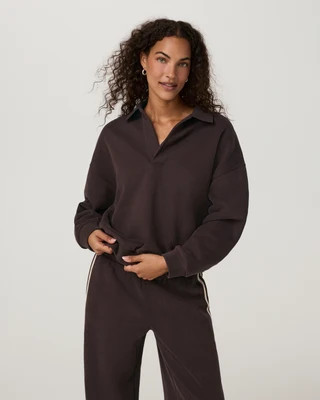 Vuori Restore Rugby Pullover | French Roast | XS, Size Extra Small | Vuori Clothing (US & Canada)