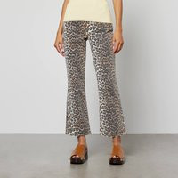 Ganni Leopard Denim Cotton-Blend Jeans - W27 | Coggles (Global)