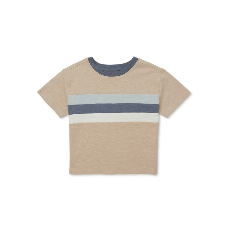 easy-peasy Toddler Short Sleeve Striped Ringer T-Shirt, Sizes 18M-5T | Walmart (US)