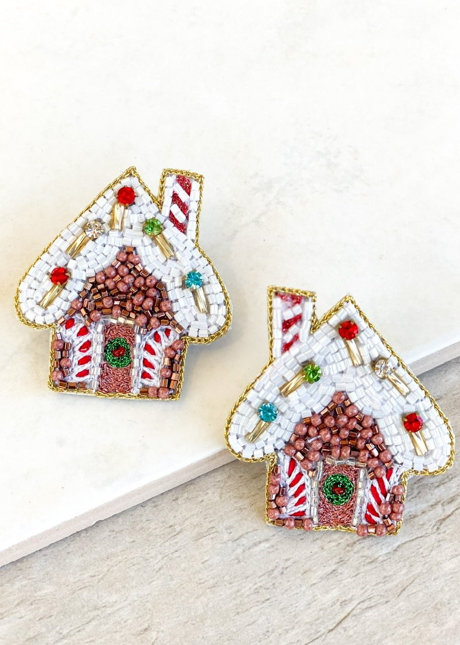 Gingerbread House Earrings | Dos Femmes, LLC