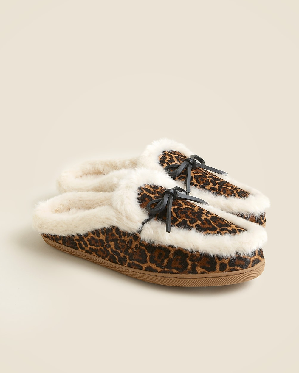 Lodge mules in leopard-print calf hair | J. Crew US