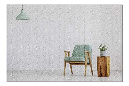Minimalist Modern Room with Mint Lampshade, Chair, Wooden Elements 9014128 (Premium 1000 Piece Ji... | Amazon (US)