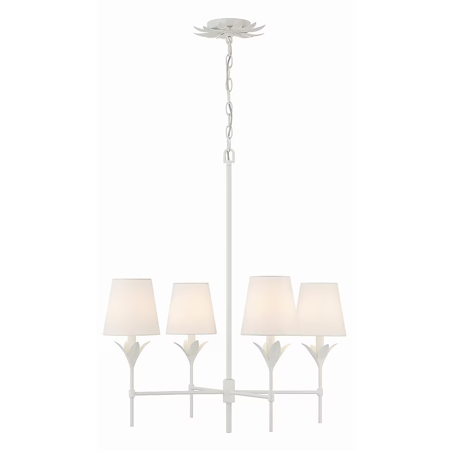 Crystorama Broche 4 -Light Matte White Transitional For Use in Bathrooms, Bedrooms, Dining Rooms,... | Lowe's