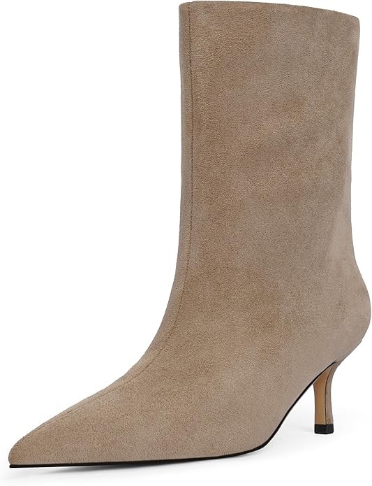 Modatope Ankle Boots for Women Pointed Toe Kitten Heel Fall Boots for Women Short Dress Party Cas... | Amazon (US)