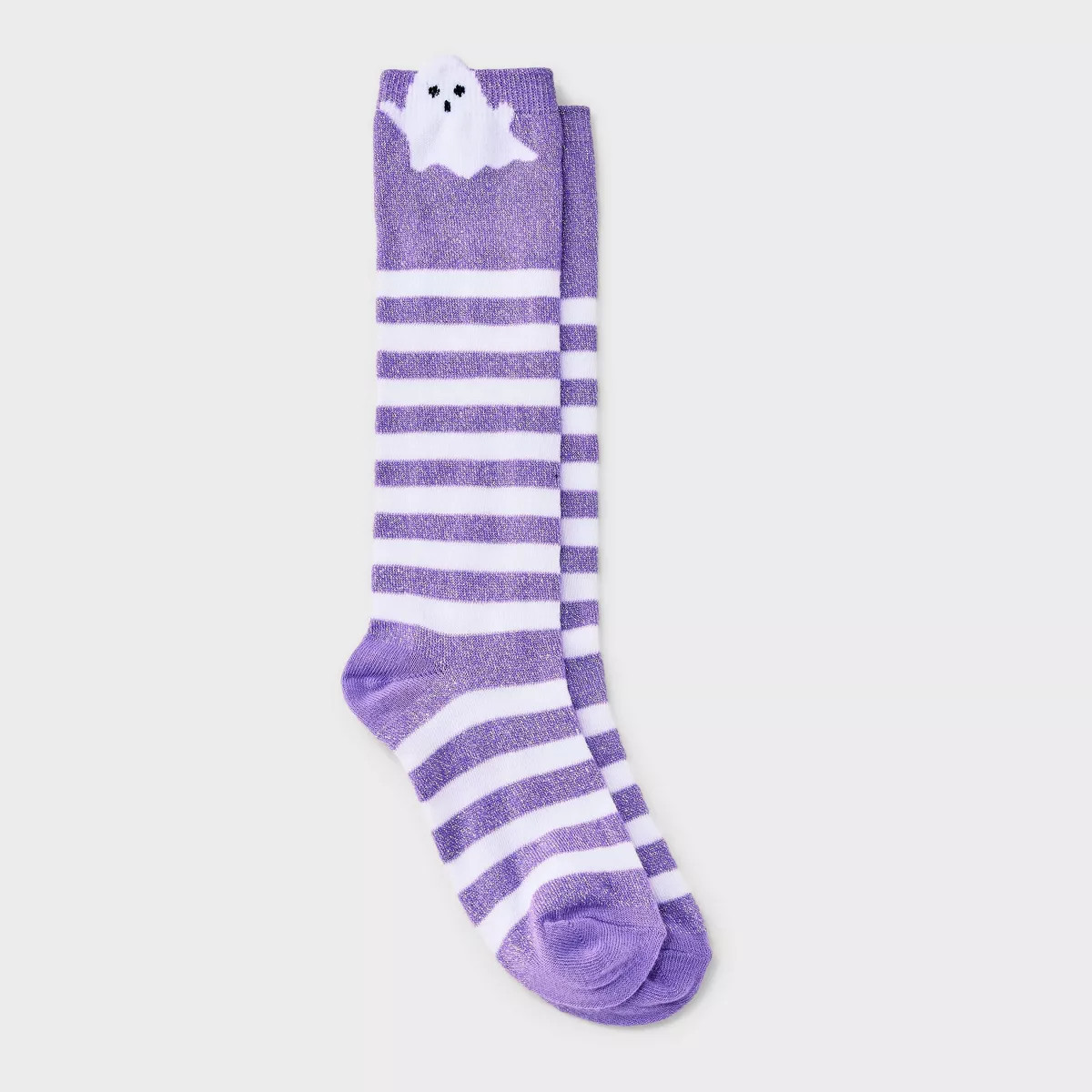 Kids' Sparkle Ghost and Striped Halloween Knee High Socks - Cat & Jack™ M | Target