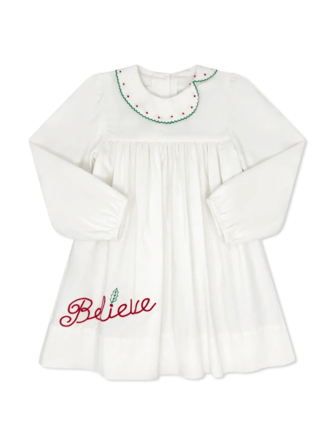 Eloise Dress - Dreamy White Corduroy, Believe (FL26) | Lullaby Set