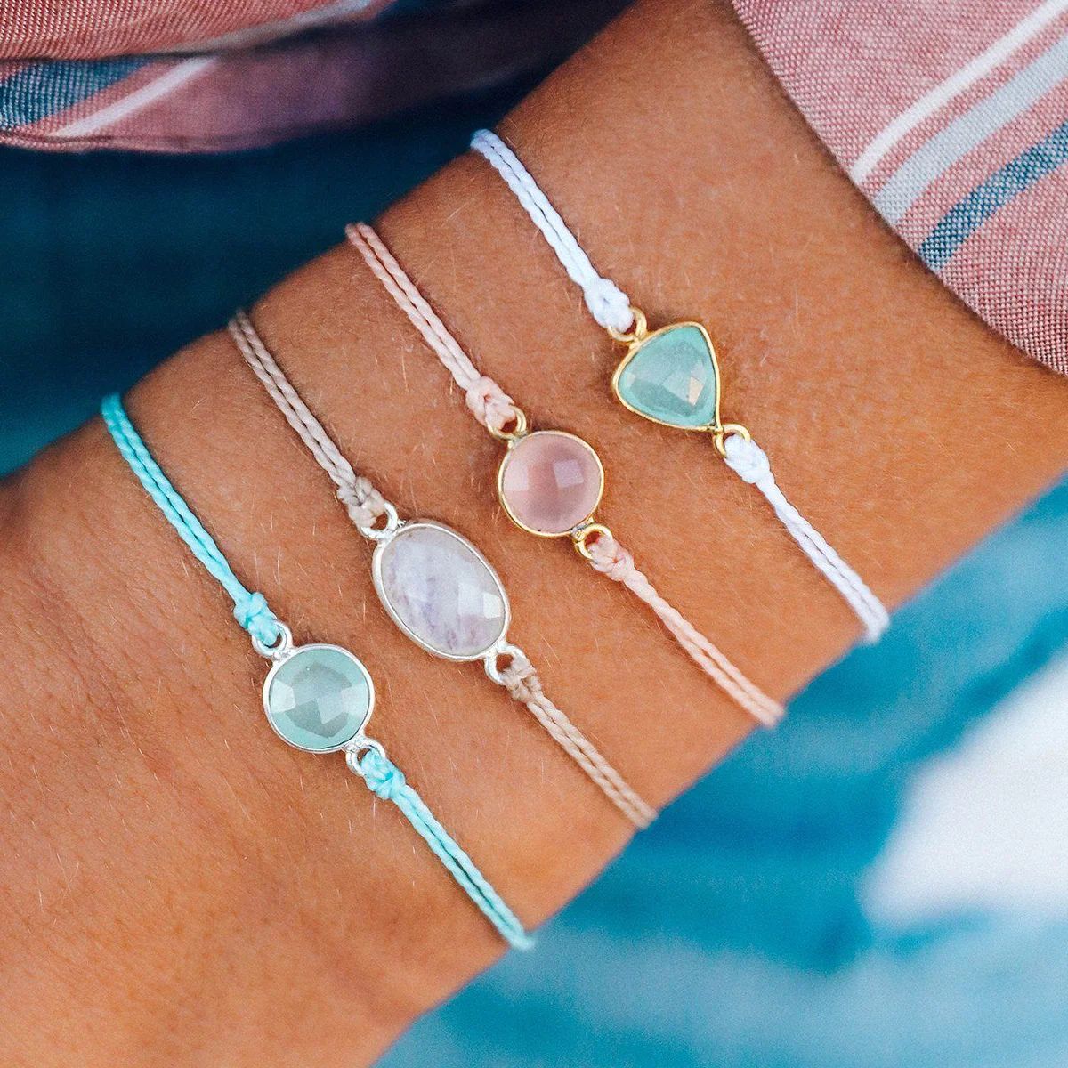 Aqua Stone Charm Bracelet | Pura Vida Bracelets