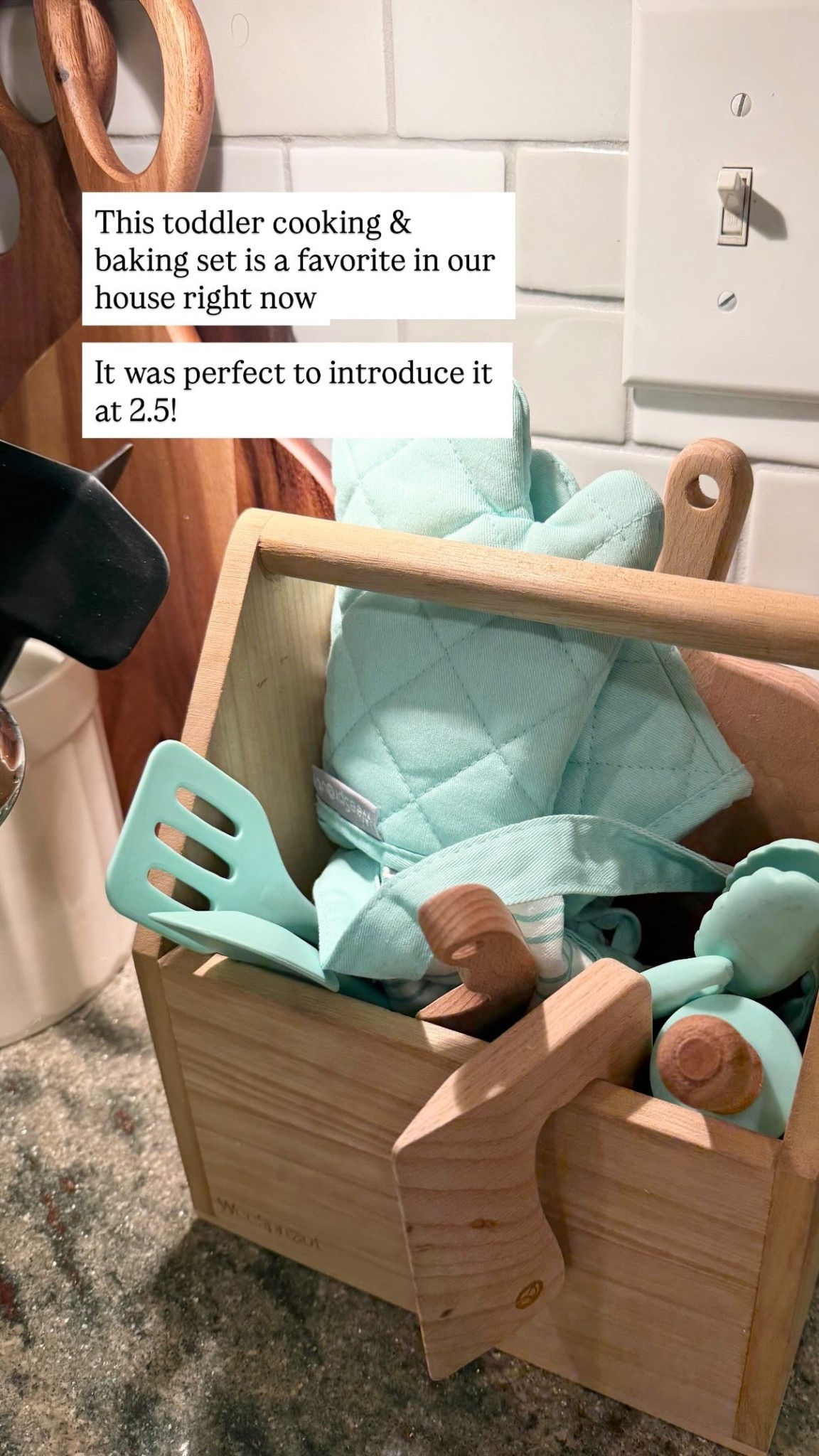 This toddler cooking & baking set is a favorite in our house right now

It was perfect to introduce it at 2.5!