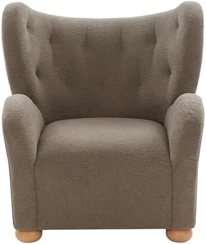 SAFAVIEH Couture Collection – Galloway Faux Shearling Wingback Accent Chair, Brown Teddy Uphols... | Amazon (US)