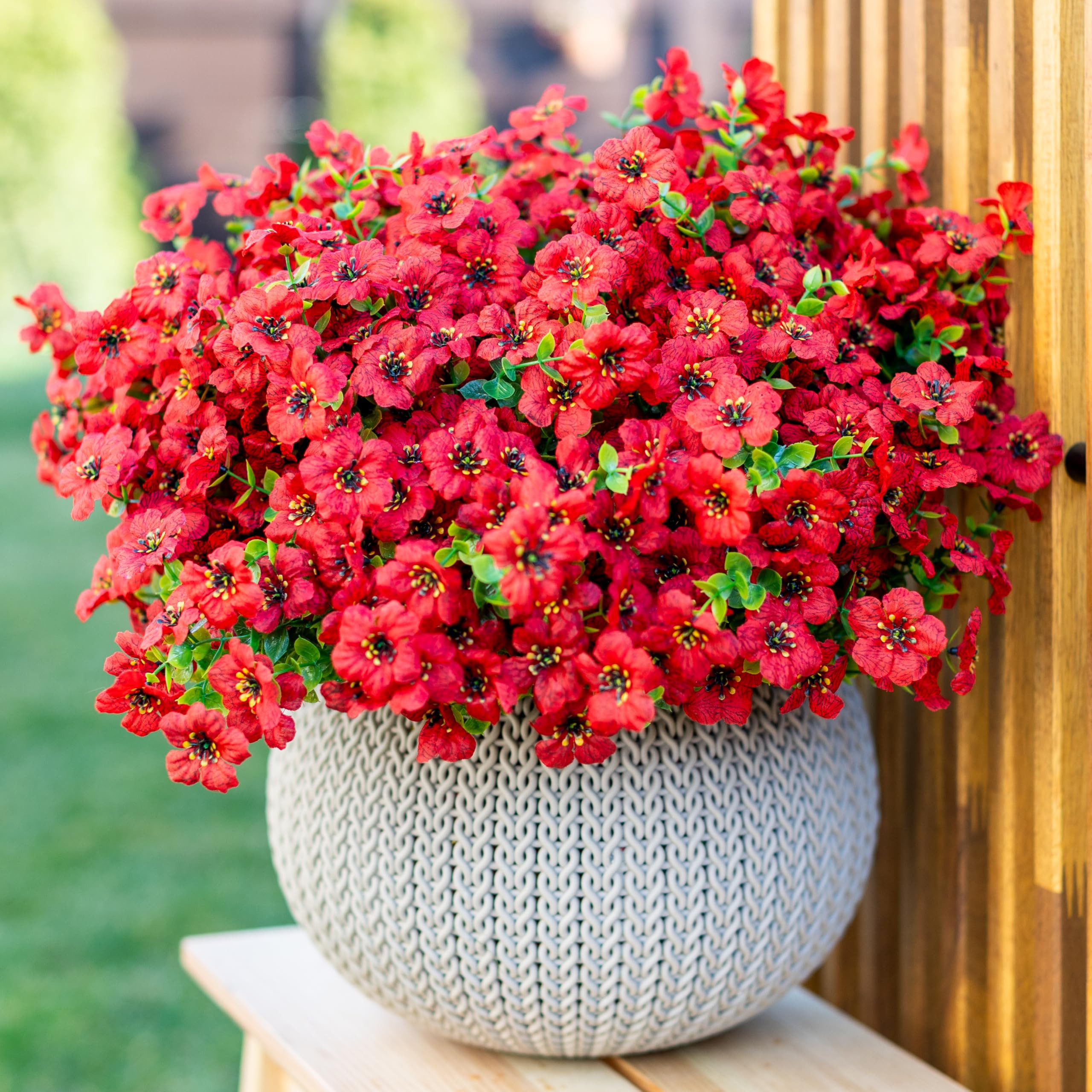 Artificial Flowers for Outdoors Fake Plants - 16 Bundles Faux Outside Greenery Boxwood No Fade Pl... | Amazon (US)