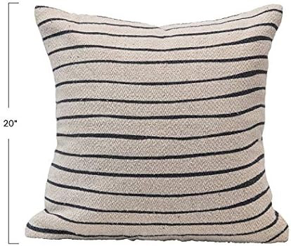 Bloomingville Recycled Cotton Blend Stripes, Black & Cream Color Pillow | Amazon (US)