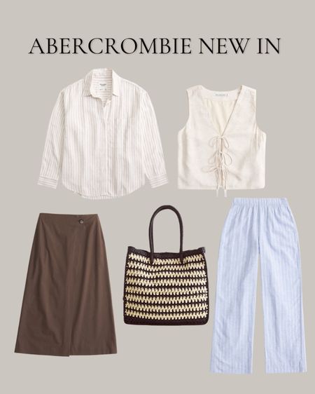 Spring Outfit: New In spring pieces from Abercrombie 

Linen shirts, stripe linen trousers, linen skirt, woven bag, beach bag, summer staples, spring style 

#abercrombienewin #springstaples #newin 

#LTKstyletip #LTKfindsunder100 #LTKeurope