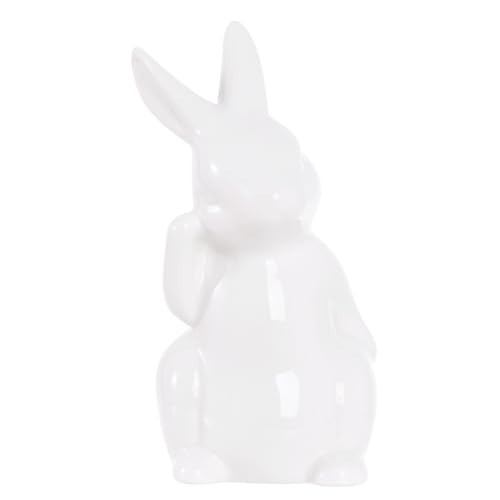Rthjsfj White Ceramic Easter Bunny Figurine Home Table Decor, Porcelain Rabbit Statue for Spring Yard and Garden Decorations Gifts (3.74x1.93 Inch) | Amazon (US)