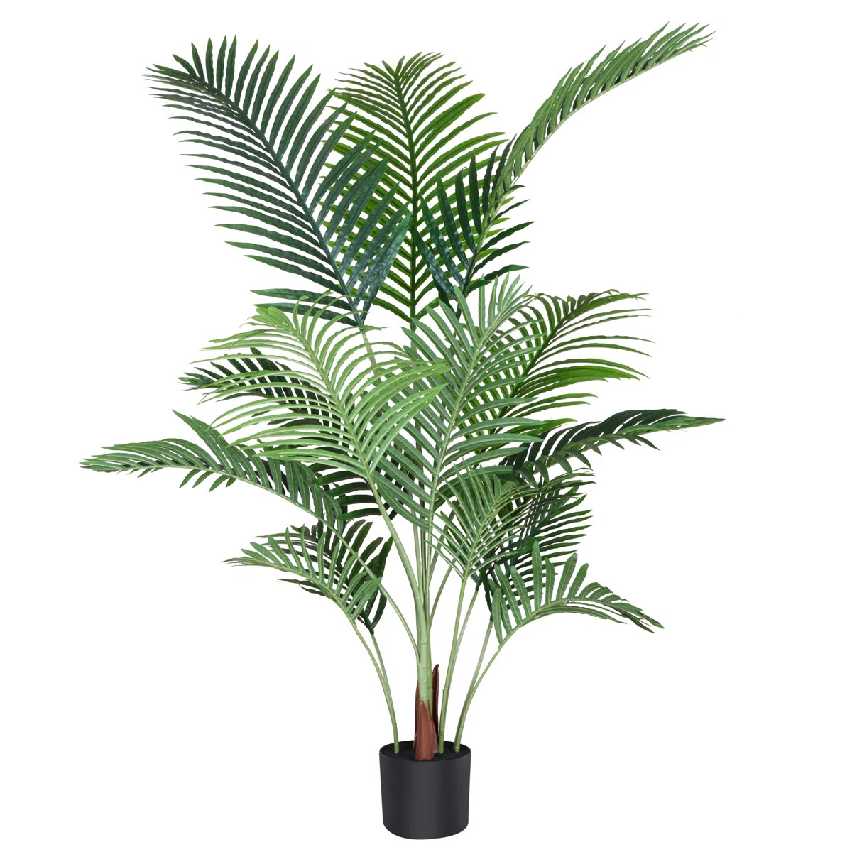 Primrue Adcock Artificial UV Resistant Palm Tree in Pot Faux Green Areca Palm Plant, Fake Tree & ... | Wayfair North America