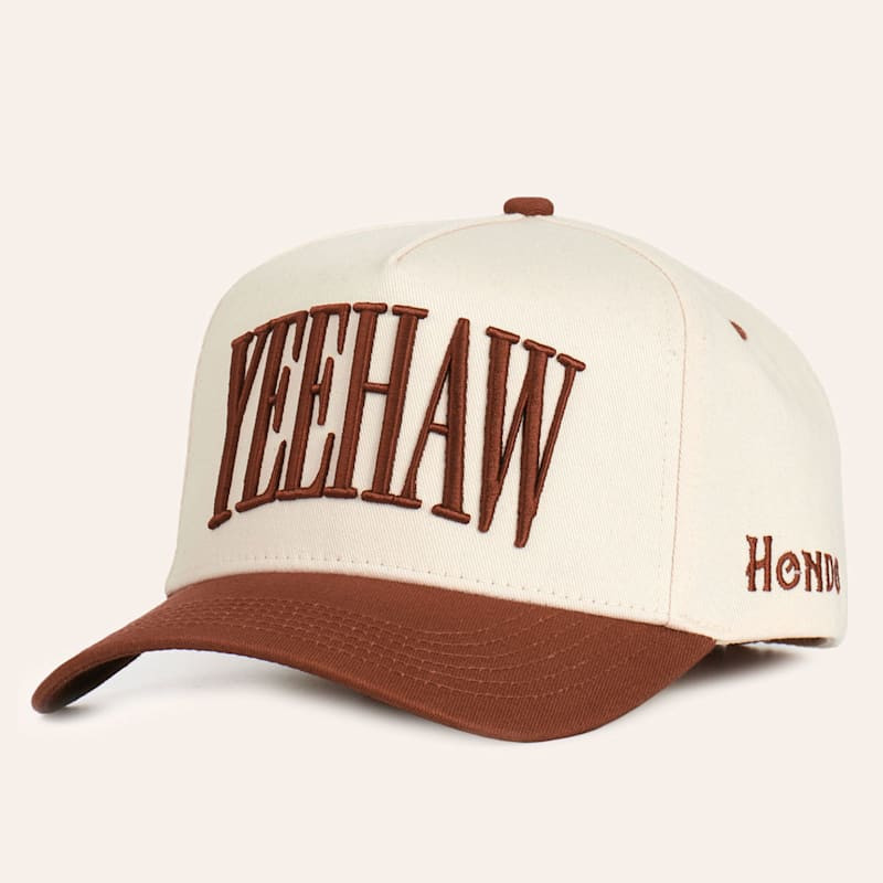 Hondo Cream & Brown Saddle Yeehaw Curved Bill Cap | Cavender's
