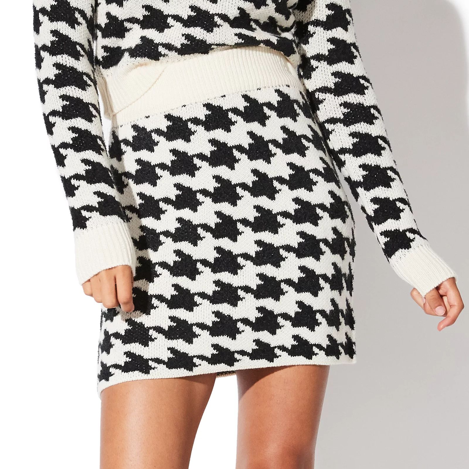 Juniors' Vylette Houndstooth Sweater Skirt, Girl's, Size: XS, White | Kohl's