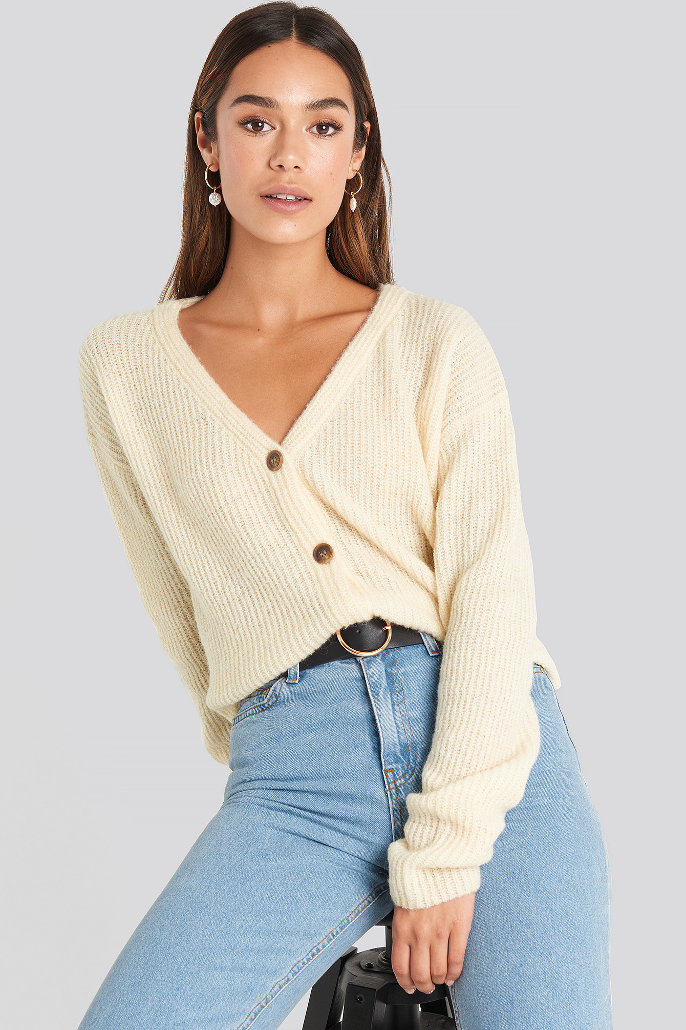 Buttoned Cardigan Blanc | NA-KD FR