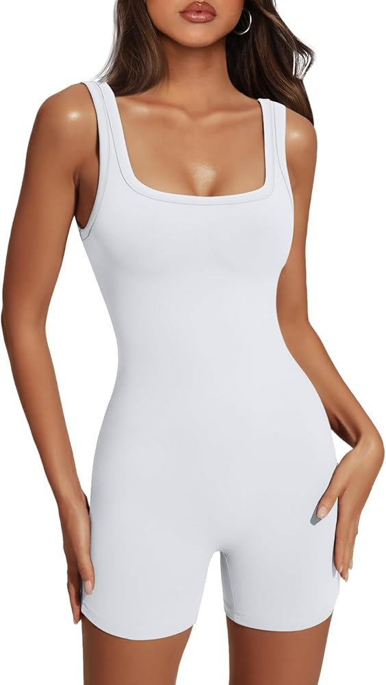 AUTOMET Women's Sexy Bodysuit Workout Rompers One Piece Summer Outfits Shorts Jumpsuits Gym Yoga ... | Amazon (US)