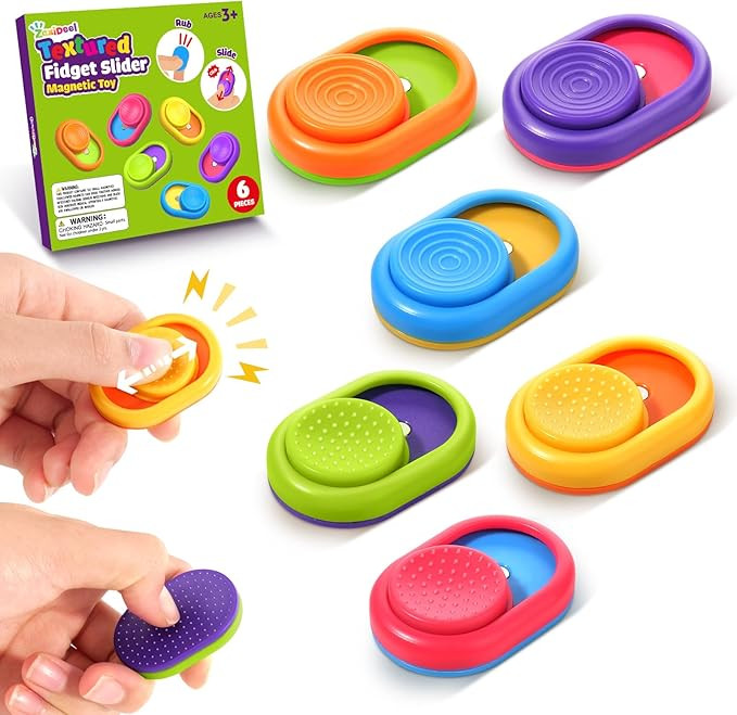 Sensory Fidget Magnetic Toys for Kids: Textured Fidget Sliders for Autism Claming - Stress Relief... | Amazon (US)