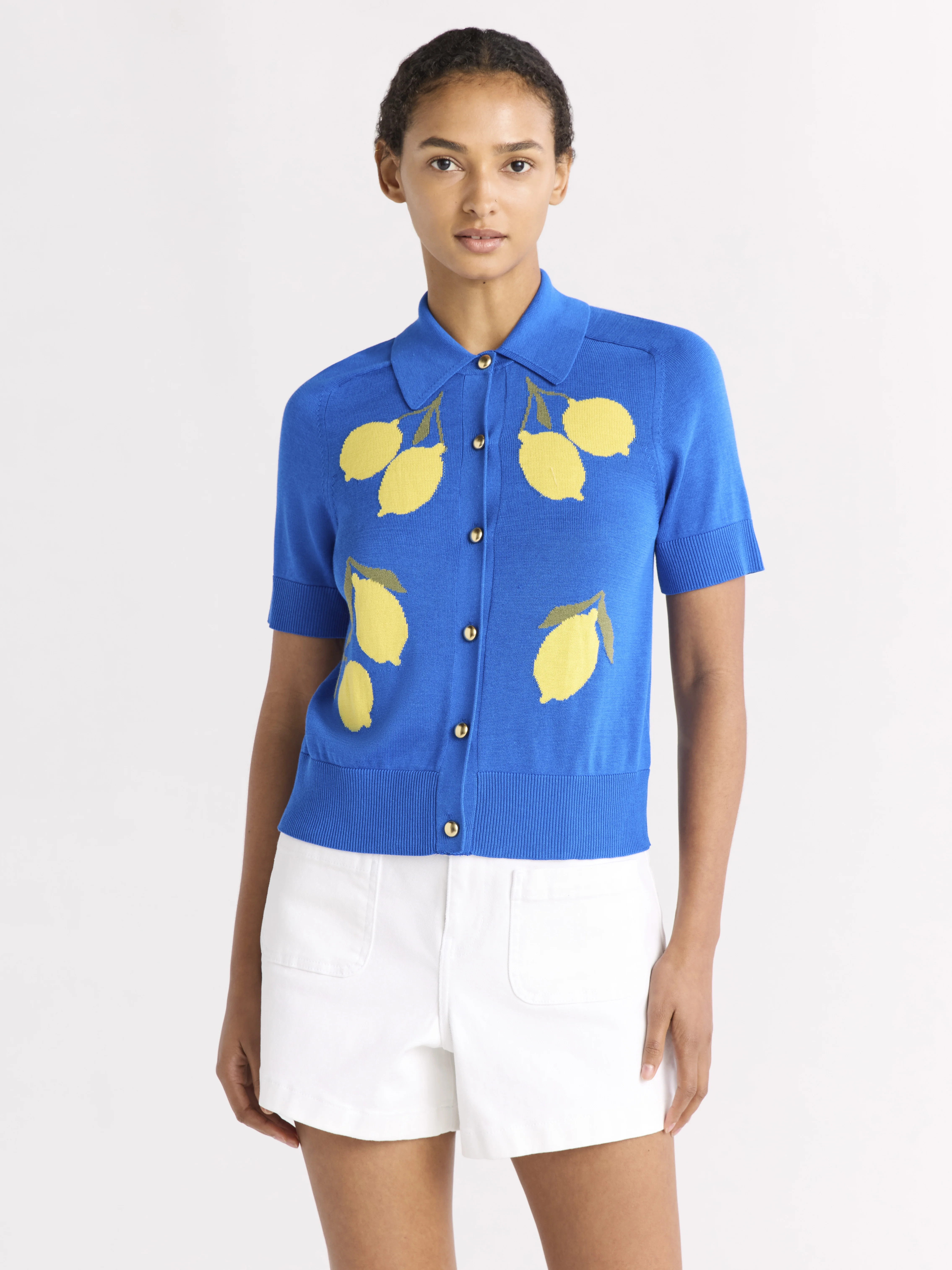 Free Assembly Women's Collared Cardigan Sweater with Short Sleeves, Lightweight, Sizes XS-XXL | Walmart (US)